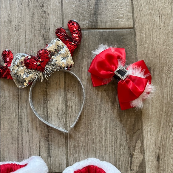 Sequin Santa leg warmers/bow and headband - Picture 2 of 3